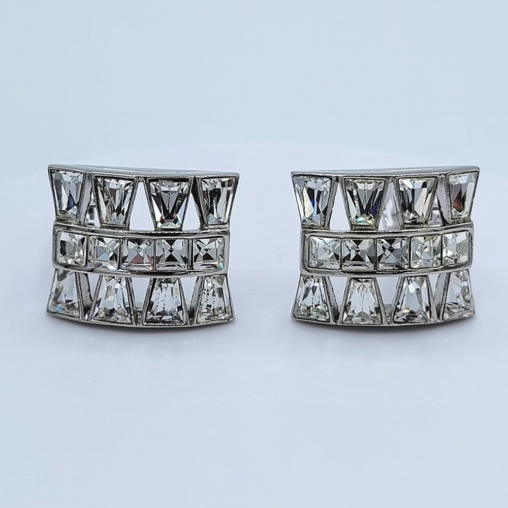 Vintage Sphinx Earrings With Crystals #2456